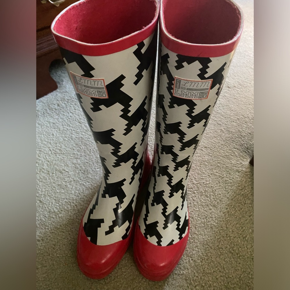 Little Miss Matched Houndstooth Rain Boots
